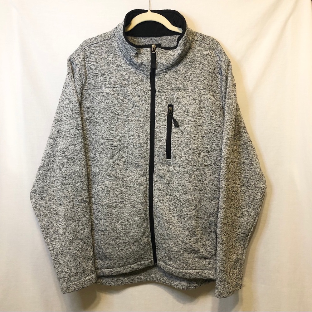 Swiss Tech Zip Up High Neck Sweater Jacket - L